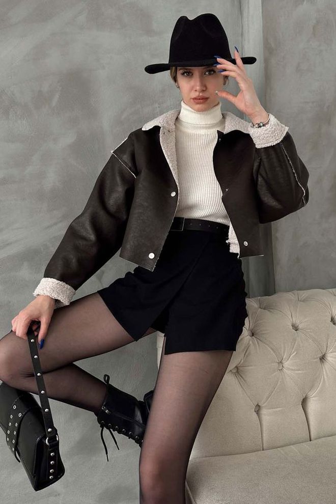 Topshow Γούνινο Παλτό Καφέ F 1577 Nubuck Collar Χονδρικό εμπόριο ενδυμάτων Casual