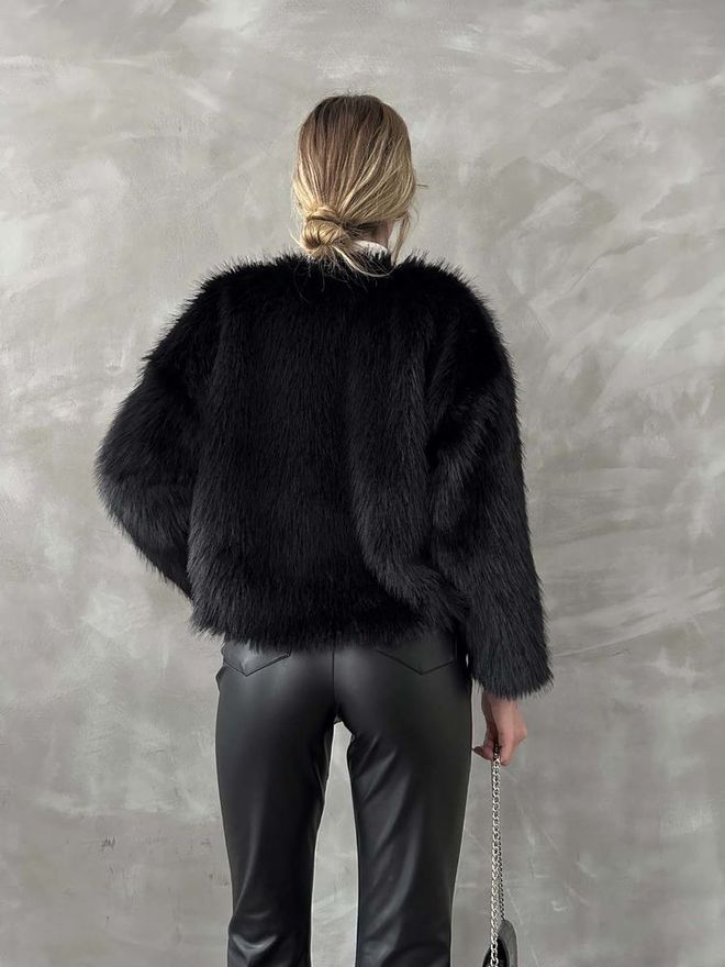 Topshow Fur Coat Black Wholesale Clothing Formal