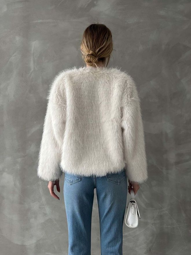 Topshow Cream F 1615 Feather Vest Wholesale Clothing Formal
