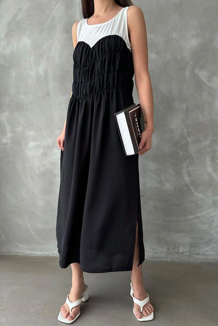 Veľkoobchodný model oblečenia nosí top10804-black-dress, turecký veľkoobchodný Šaty od Topshow