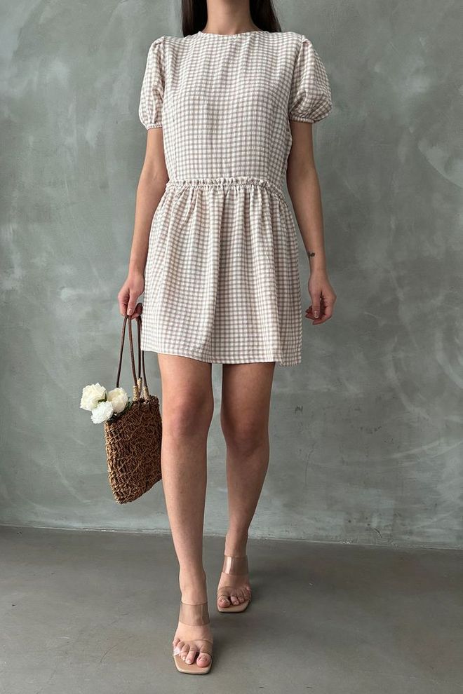 Topshow Vestido Stone Gola Redonda Roupas por atacado Casual