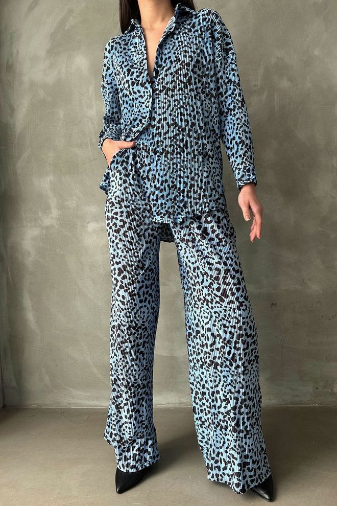 Topshow Синие Брюки В Горошек Оптовая продажа одежды Повседневный