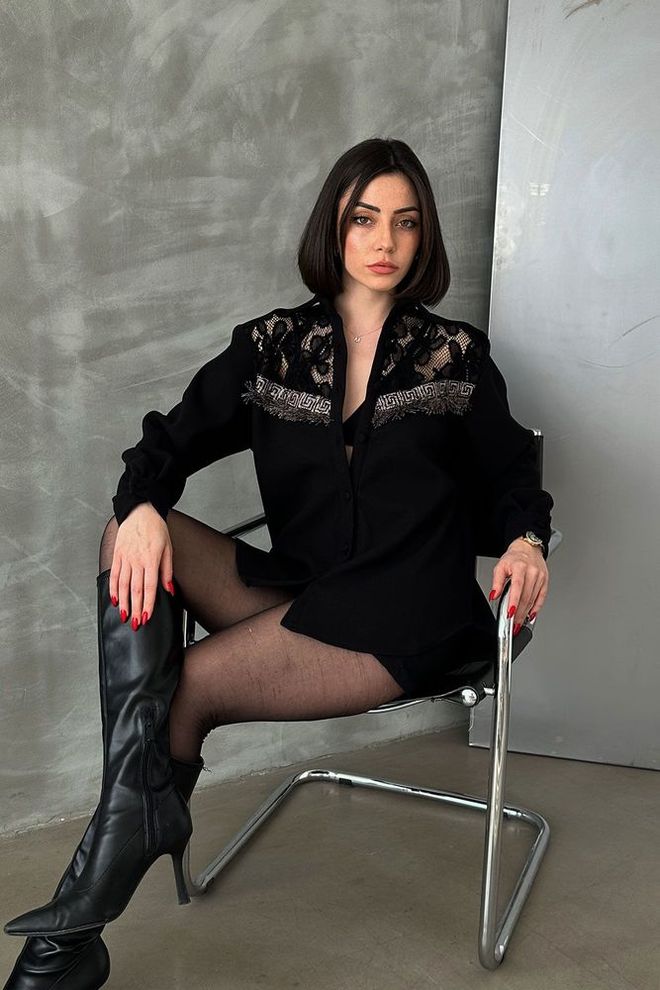 Topshow Čipkovaná košeľa Veľkoobchod s oblečením Polyester