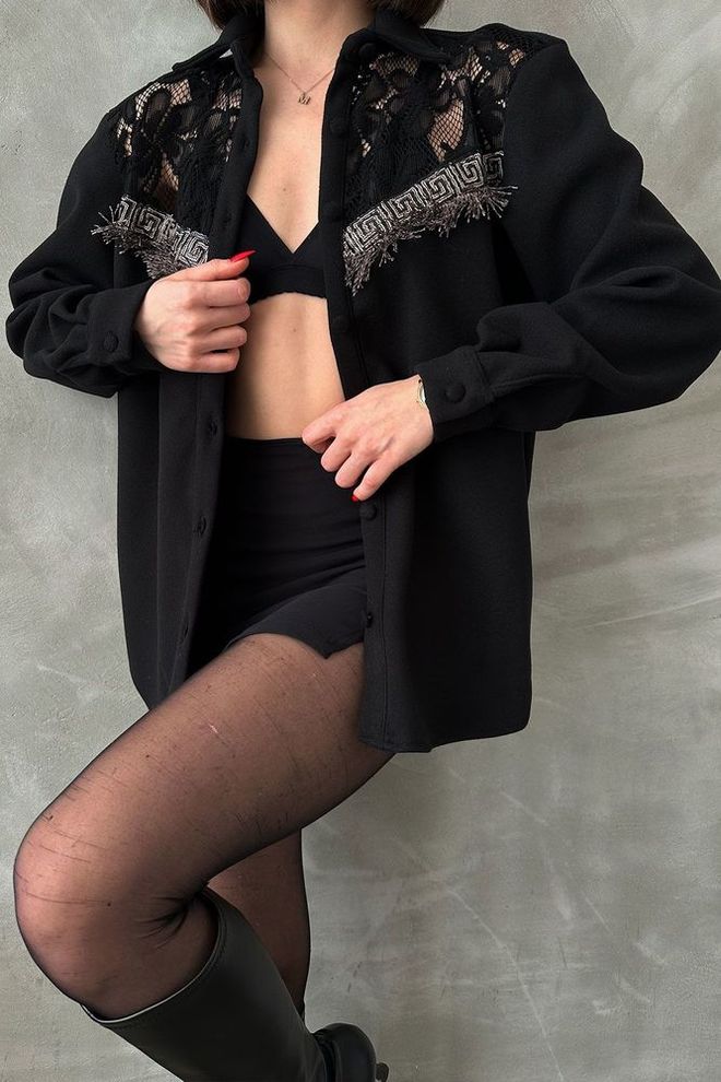 Topshow Čipkovaná košeľa Veľkoobchod s oblečením Elegantný