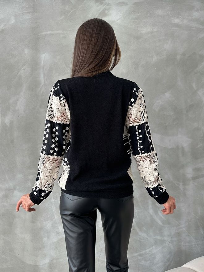 Topshow Schwarze Jacke Mit Gummidetails Großhandelskleidung Ethnisch