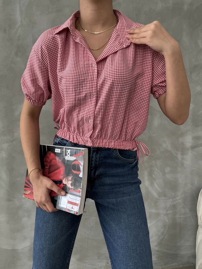 Topshow Fuchsia Pitikare Shirt With Elastic Waist Wholesale Clothing Cotton