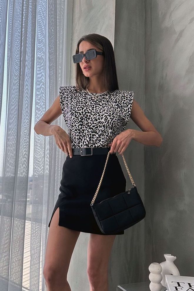 Topshow Bijela Bluza S Leopard Uzorkom Veleprodaja odjeće Ležerni