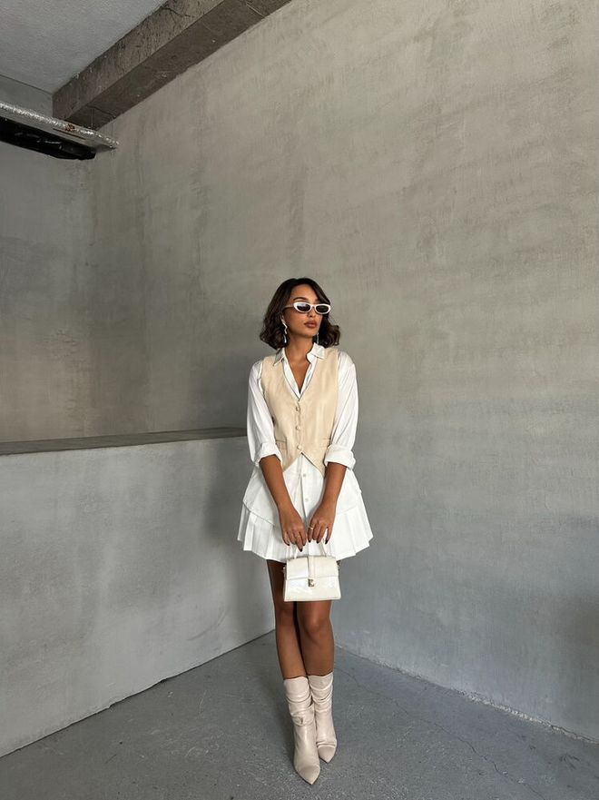 Topshow Stone Buttoned Leather Vest Wholesale Clothing No Fabric