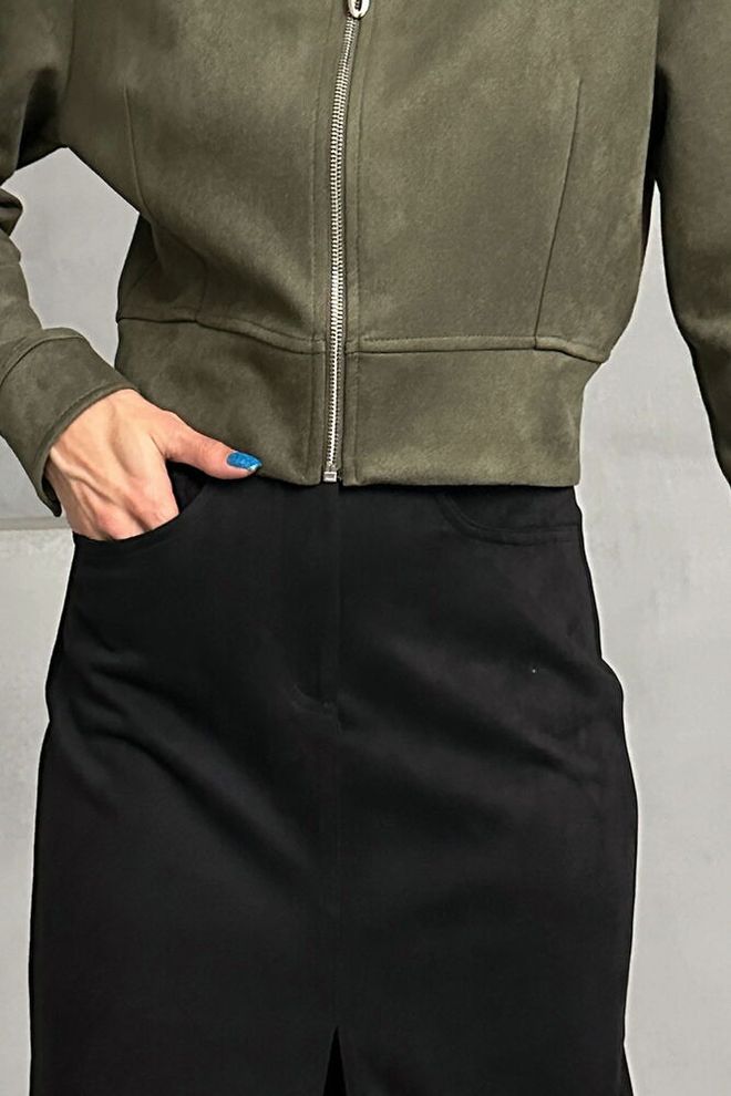 Topshow Black Suede Wholesale Skirt Wholesale Clothing Birthday