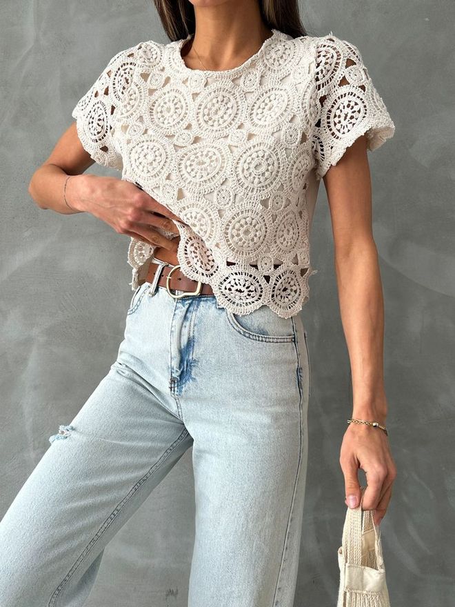 Topshow Blusa Vestido De Noite Guipure Pedra Roupas por atacado Algodão