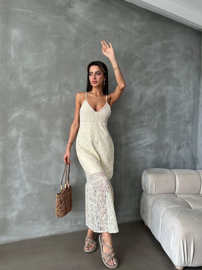 Topshow Čipkasta Obleka Kamen Oblačila na debelo Bombaž