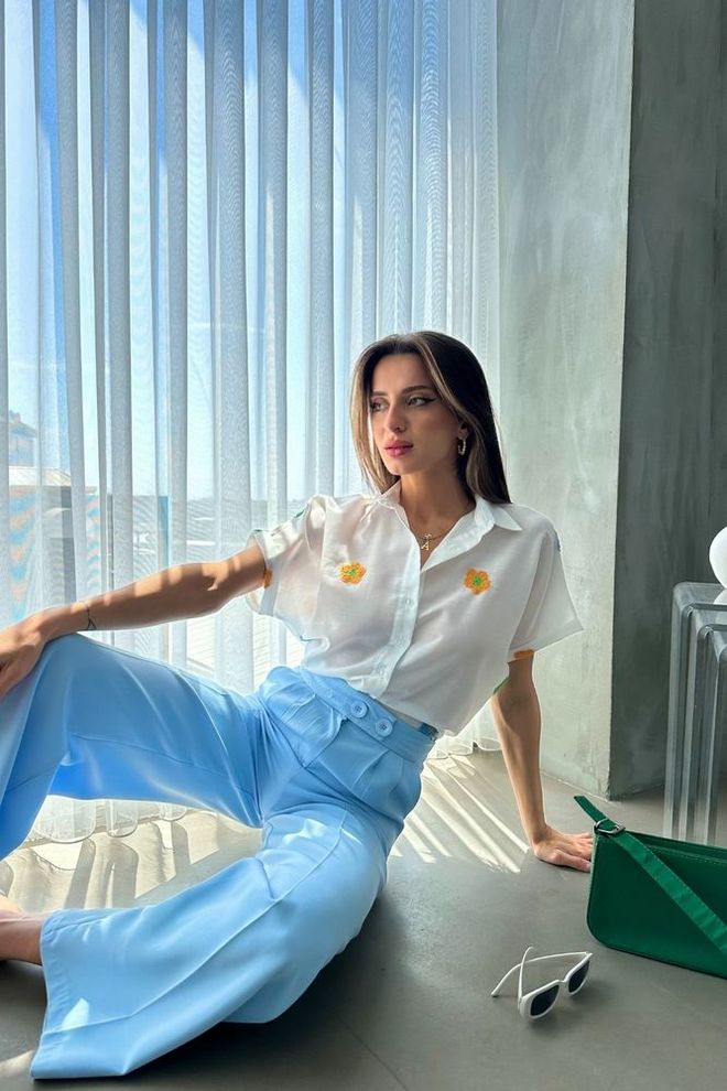 Topshow Везена Кошуља Бела Велепродаја одеће Неформалан