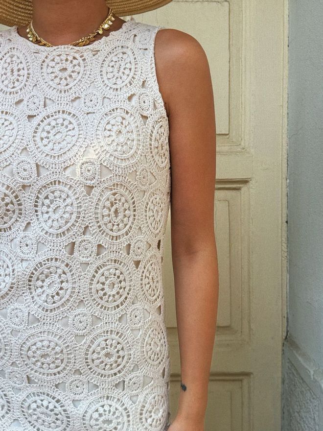 Topshow Haljina Od Čipke Ecru Veleprodaja odjeće Proljeće