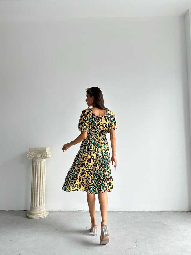 Topshow Robe Longue À Motif Léopard Émeraude Vert Vêtements en gros Formel