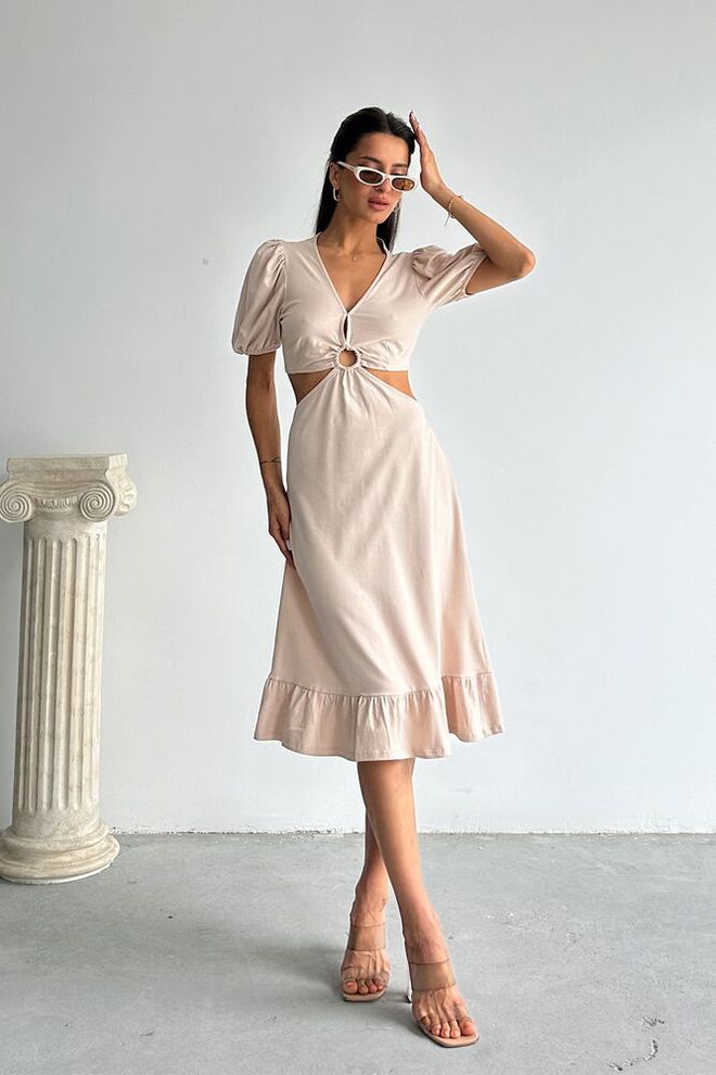 Topshow Tief Ausgeschnittenes Bodenlanges Kleid Mit V Ausschnitt – Stein Großhandelskleidung Sexy