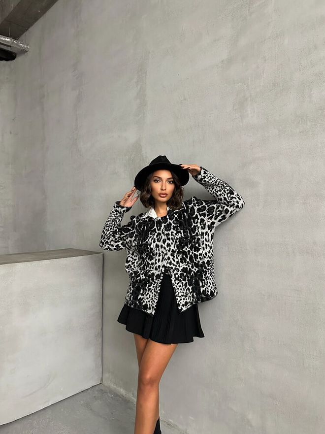 Topshow Pocket Detail Cardigan Black & White Wholesale Clothing Birthday