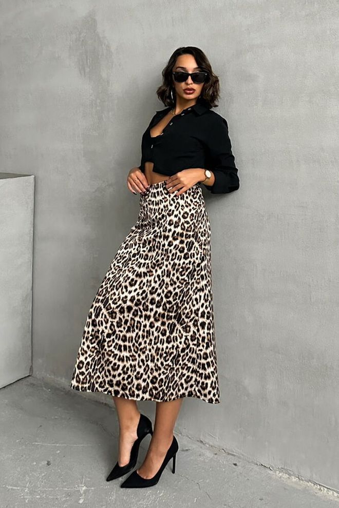 Topshow Leopard Pattern Skirt Wholesale Clothing Casual