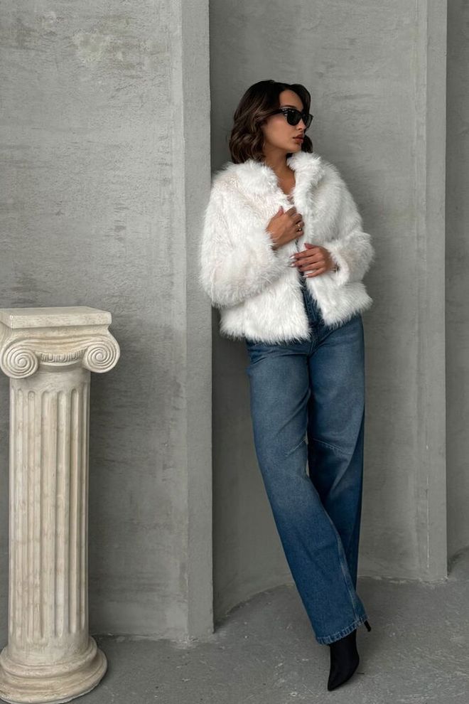 Topshow Light Stone Fur Coat Wholesale Clothing Vintage