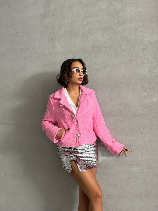 Topshow Pink Bow Wholesale Jacket Wholesale Clothing Cotton