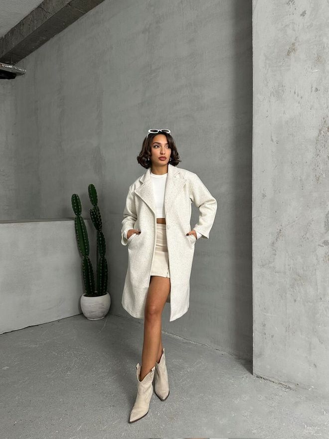 Topshow Cream Cashmere Long Wholesale Coat Wholesale Clothing Cotton