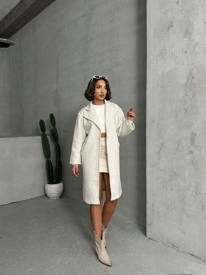 Topshow Cream Cashmere Long Wholesale Coat Wholesale Clothing 2