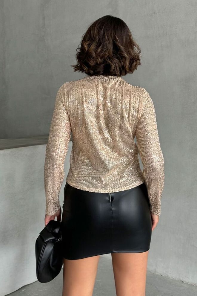 Topshow Gold Stone Sequin Wholesale Blouse Wholesale Clothing 4
