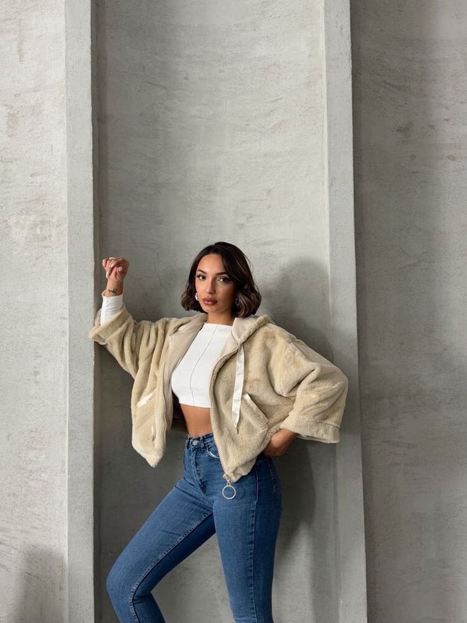 Topshow Steiniger Plüschmantel Großhandelskleidung Polyester