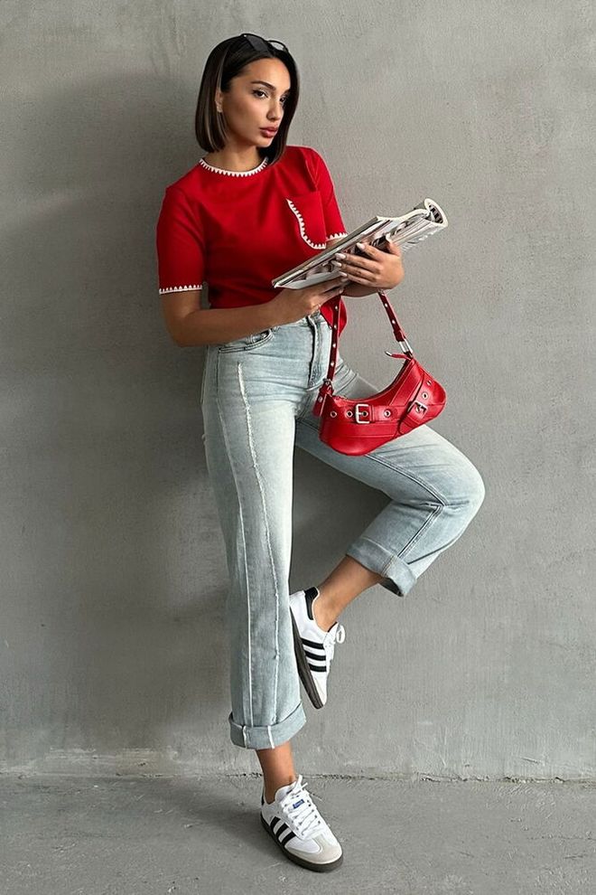 Topshow T shirt Cucita Pastore Rosso Abbigliamento all'ingrosso Casuale