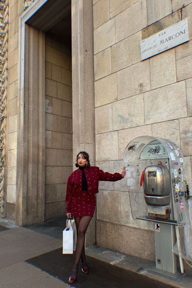 Topshow Bordo Noktalı Toptan Etek Toptan Giyim Zarif