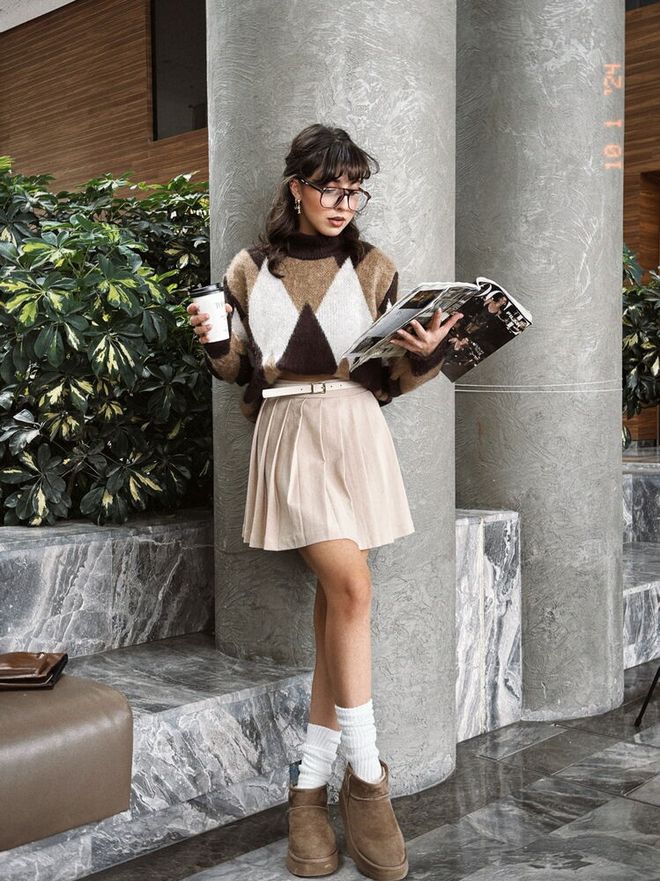 Topshow Suéter De Punto Con Estampado De Textura Suave Marrón Ropa al por mayor Acrílico