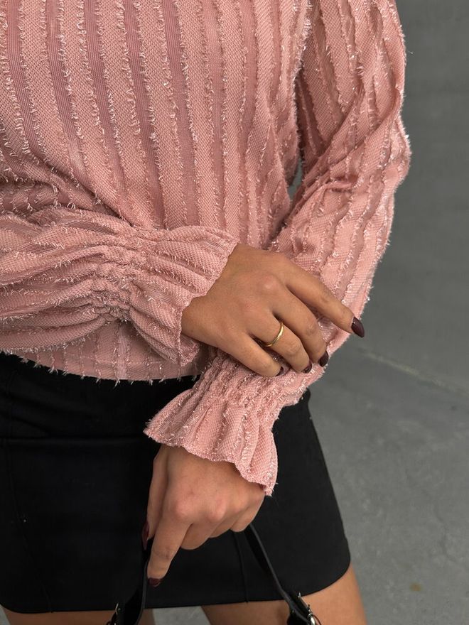 Topshow Camicetta Con Barba Glitterata Cipria Abbigliamento all'ingrosso Autunno