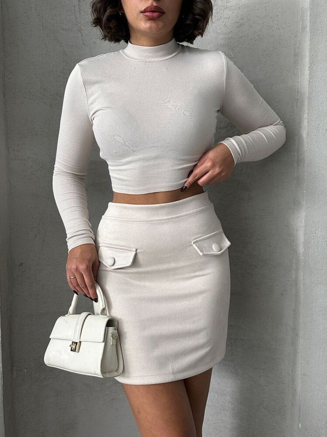 Topshow Юбка С Карманом Камень Оптовая продажа одежды Падают осенью