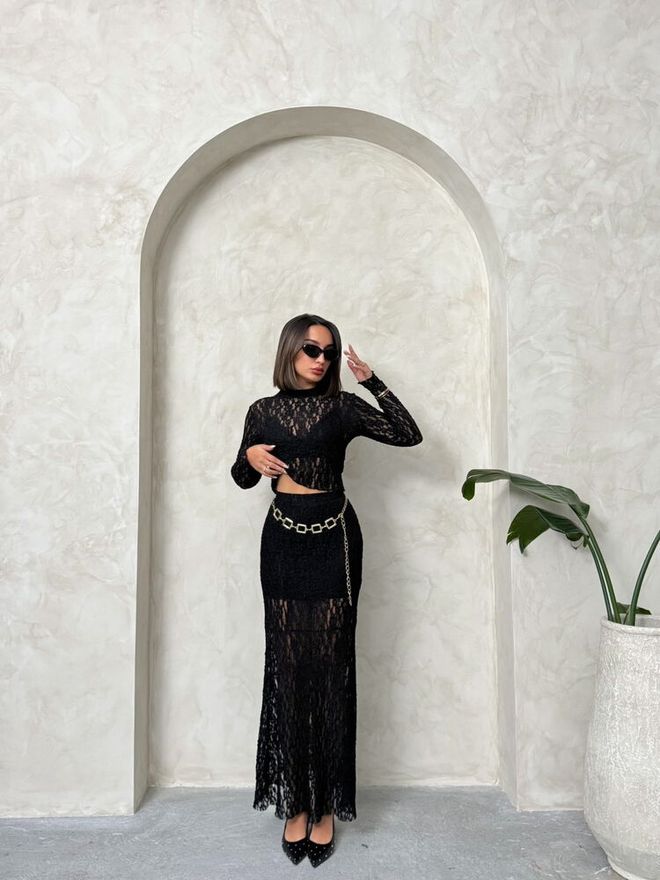 Topshow Lace Skirt Black Wholesale Clothing Party