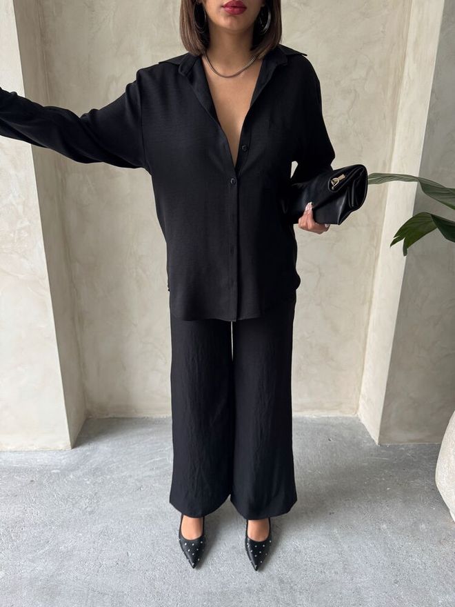 Topshow Black Linen Wholesale Pants Wholesale Clothing Spring