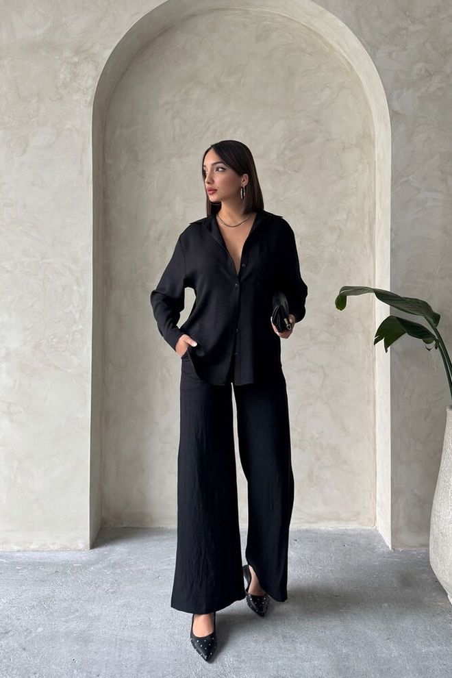 Topshow Juodos Lininės Didmeninės Kelnės Didmeninė prekyba drabužiais Kokteilinė