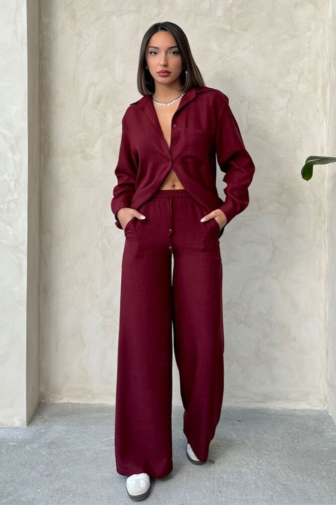 Topshow Trousers Burgundy Wholesale Clothing Casual