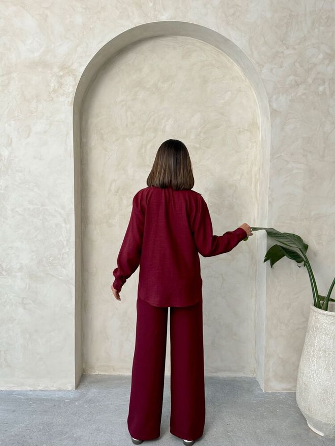 Topshow Trousers Burgundy Wholesale Clothing 4