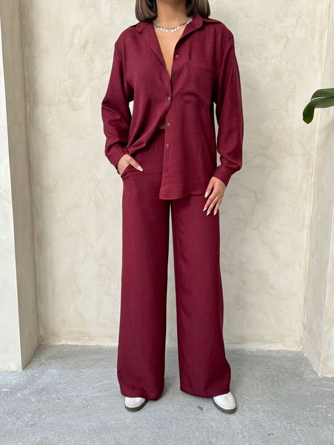 Topshow Trousers Burgundy Wholesale Clothing Spring
