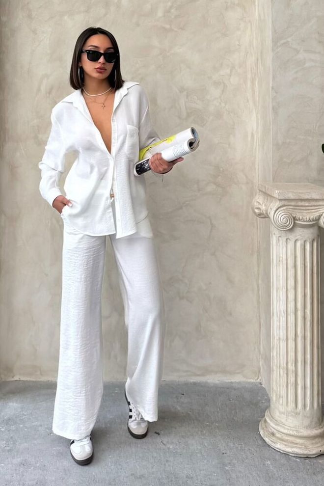 Topshow Cream Linen Wholesale Pants Wholesale Clothing Birthday