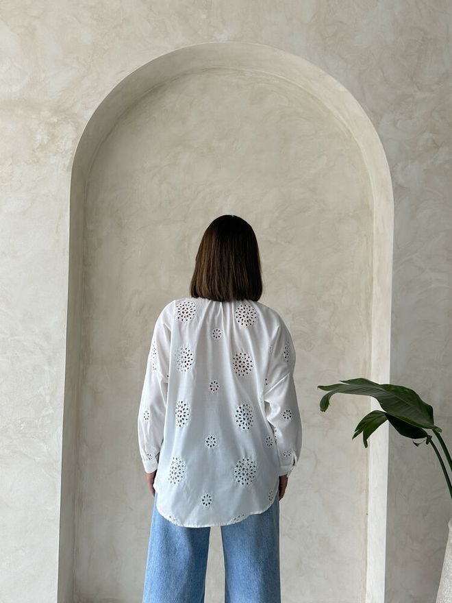 Topshow Siuvinėti Didmeniniai Marškinėliai Kreminiai | Didmeninė prekyba drabužiais 4