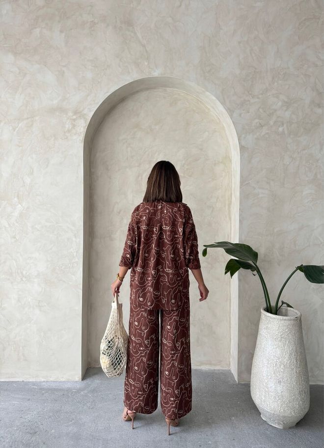 Topshow Embroidered Shirt Brown Wholesale Clothing Boho