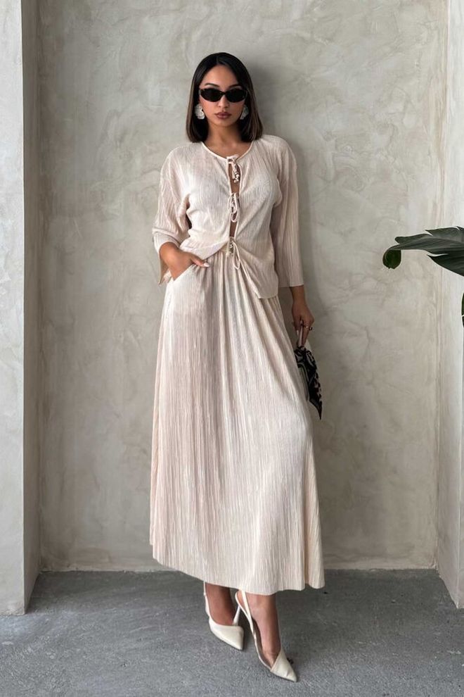 Topshow Falda Plisada Stone Ropa al por mayor Casual