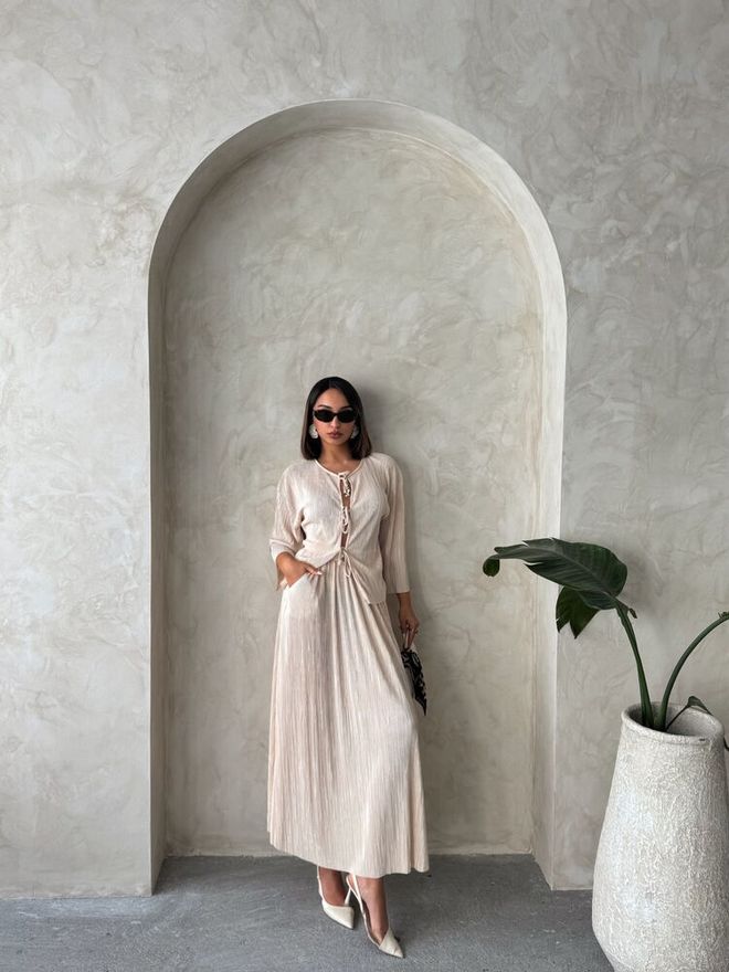 Topshow Jupe Plissée Stone Vêtements en gros Anniversaire