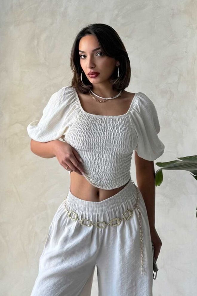 Topshow Blusa Gipeli A Rayas Hueso Ropa al por mayor Casual