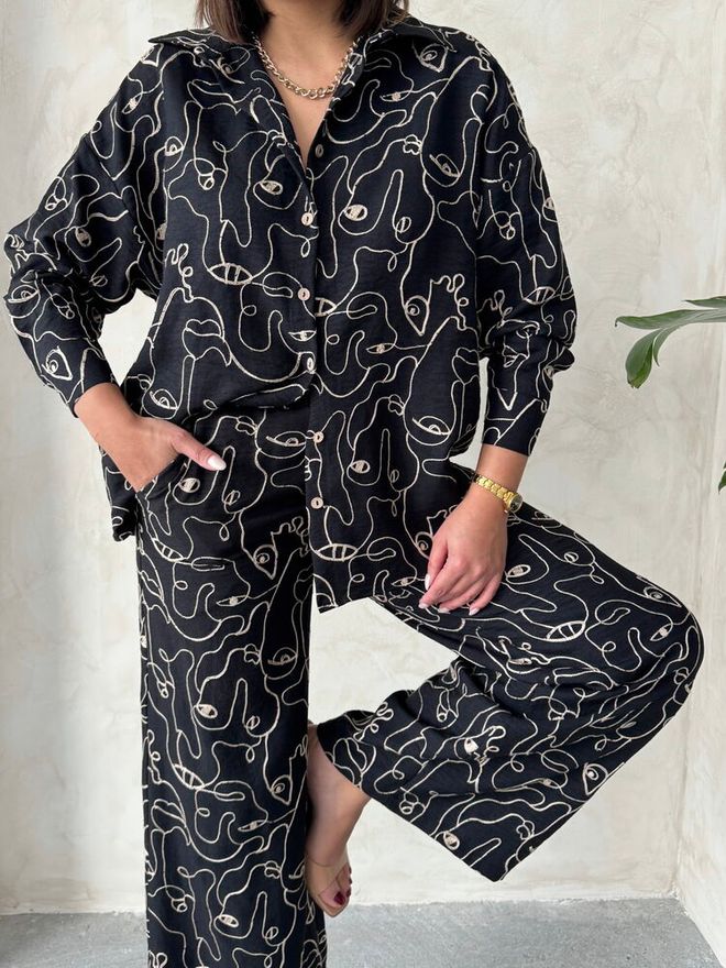 Topshow Embroidered Shirt Black Wholesale Clothing Spring