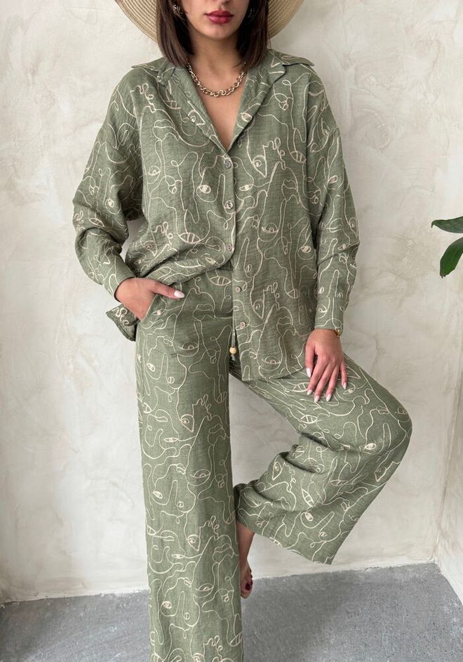 Topshow Embroidered Pants Light Khaki Wholesale Clothing Beach