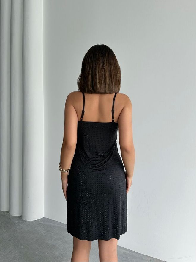 Topshow فستان ستون هانجر أسود ملابس بالجملة 4