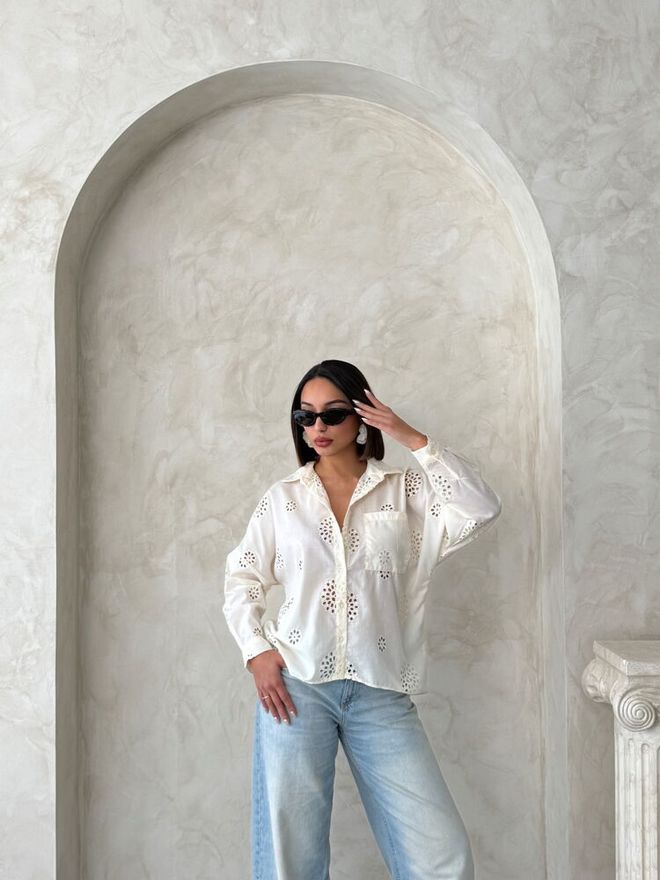 Topshow Embroidered Shirt Light Stone Wholesale Clothing Cotton