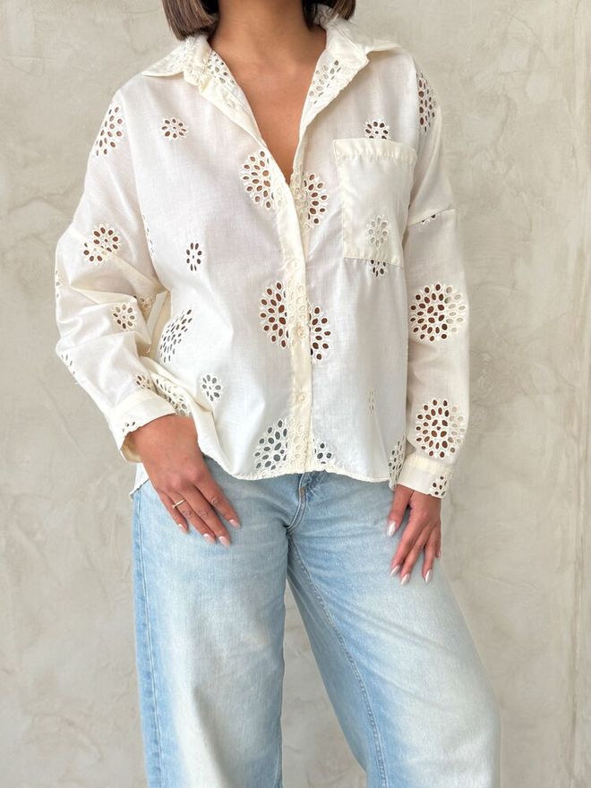 Topshow Embroidered Shirt Light Stone Wholesale Clothing Fall