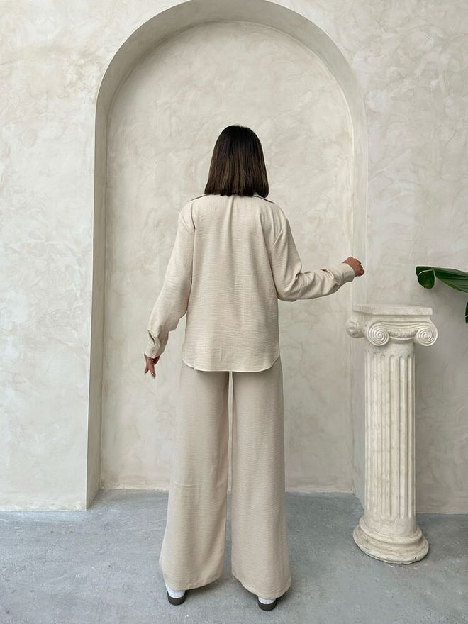 Topshow Stone Linen Trousers Wholesale Clothing 4